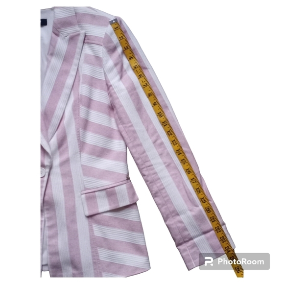 DKNY Pink and White Striped Blazer Size 4P - Picture 12 of 15